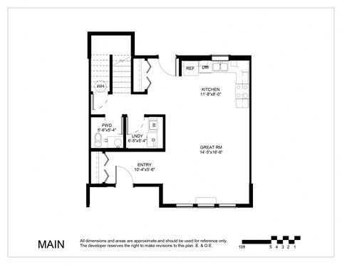 Floor plan for 3 beds, 1.5 baths, 1267 sqft